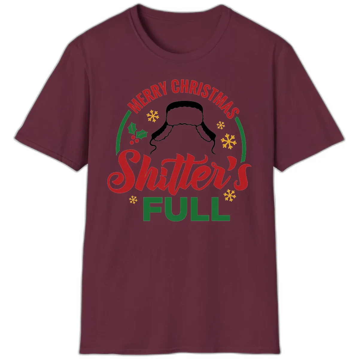 Christmas Shitter's Full Graphic T-Shirt in Maroon